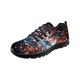 AXGM Herren Laufschuhe Turnschuhe Straßenlaufschuhe Schuhe Glitzernder Sternenhimmel Galaxis Druck Mode Sportschuhe Fitness Atmungsaktiv Sneakers CA51 EU 42