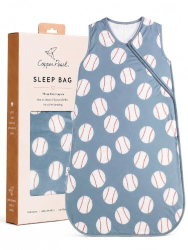 Copper Pearl Baby Sleep Sack, Slugger - Wearable Blanket for 0-6 Months, Sleeveless Sleep Sack for Baby Boy or Girl