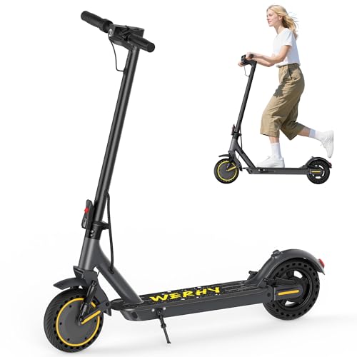 Image of WERHY 10 Inches Electric Scooter, 22 MPH Top Speed & 500W Powerful Motor, 22-28Miles Long Range, Folding E Scooter with Dual Braking for Adults