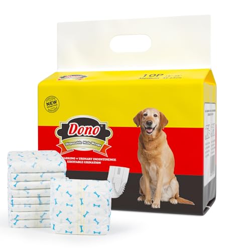 Dono Disposable Dog Diapers Male Dog Wraps Super Absorbent Soft Diapers for Male Dogs,with Wetness...