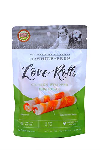 Pet Snacks Combo - Love Roll & Love Chip for Dogs | Low Fat Chips | Natural Chicken Chips | Helps to Train Your pet Easily - Combo Pack of 65gm