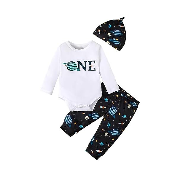 Baby Boy 1st Birthday Outfit Infant Boy First Birthday Clothes Boy Astronauts Cake Smash Bodysuit