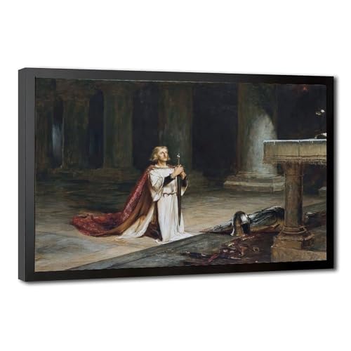Figures affiches impressions sur toile A Knight Vigil John Pettie tableau pre a suspendre