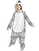 ABENCA Penguin Onesie Kids Animal Costume Girls Pajamas One Piece Plush Sleepwear Cosplay Halloween Christmas.Grey Snowflake.140