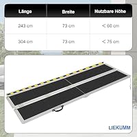LIEKUMM Rollstuhlrampe 243 cm, 300 kg Tragkraft Aluminium Rampe Rollstuhl – Ansicht 9