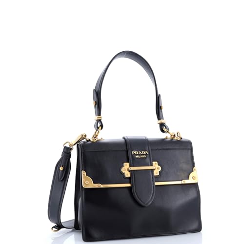 Pre-Loved Cahier Convertible Shoulder Bag City Calf and Saffiano Medium, Black2