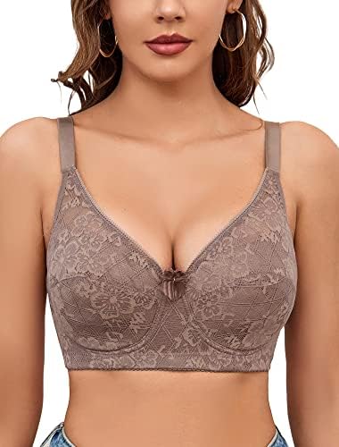 Mirgoo Minimizer Lace Bras for Women Full Coverage Underwire Lightly Lined Brassiere Plus Size