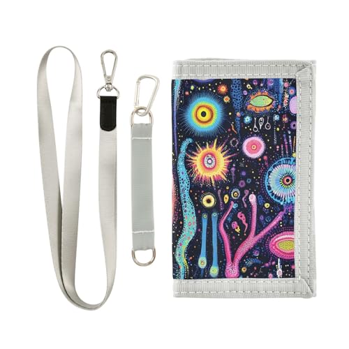 FOLIOSA Abstract Pattern Kids Wallet for Boys Girls Youth, Compact Fabric 4.9×2.9 in