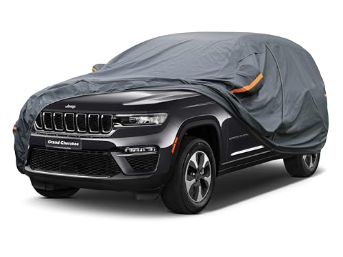 Image of GUNHYI Premium Car Cover Custom Fit Jeep Grand Cherokee (2010-2026), 16 Layers Heavy Duty Car Cover Waterproof All Weather with Zipper Door for Sun Rain Snow Dust Uv Protection