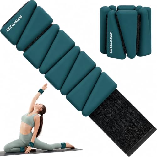 Image of BECOJADDE Ankle Weights Set of 2 (1 lb /2 lb /3 lb Each) Adjustable Wrist Weights for Women Men Wearable Arm Leg Weight for Pilates, Running, Walking, Workout, Yoga
