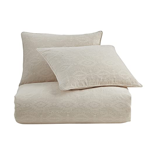 Image of HiEnd Accents Tempe Matelasse 2 Piece Comforter Set with Pillow Sham, Twin Size, Aztec Pattern, Textured Modern Rustic Southwestern Luxury Bedding, 1 Comforter, 1 Pillowcase | 3 Piece Comforter Cover Set with Shams, Woven Aztec Matelasse Pattern, Cotton, Modern Rustic Western Southwestern Bedding Set