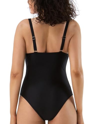 Women's One Piece Swimsuit Tummy Control Square Neck Bathing Suits Adjustable Straps Ruched Swimwear4