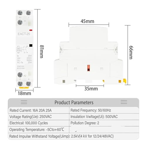 Contacteur bipolaire AC 220V idéal pour automatiser le chauffage