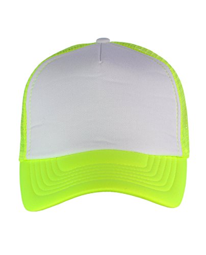Image of NYFASHION101 Plain Mesh Trucker Hat - Breathable 6-Panel Daily Snapback Cap, Customizable Ideal for DIY Embroidery & Patches