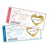 XinYangMao Tarjeta de Embarque Sorpresa para Rascar Regalo de Viaje Personalizable Incluye 2 Unidades en Rosa y Azul Regalo pareja, Regalo romántico