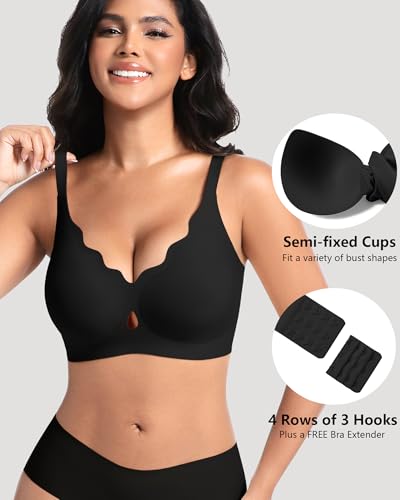 Gailife Bras for Women No Underwire Wave Wireless Bras Seamless Full Coverage Push Up Bralettes Lift Everyday Bras2