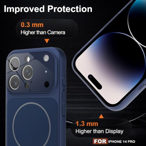 Image of SHINESTAR iPhone 14 Pro Case - Premium Shockproof Protective Cover, Wireless Charging Compatible, Slim & Durable Luxury Back Cover with Camera Protection (Blue)