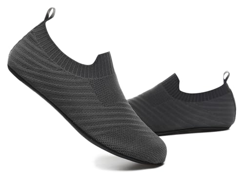 Image of QZKDM Lightweight Slip on Grip Indoor House Slippers Barefoot Non Slip Home Exercise Yoga Shoes for Men Women