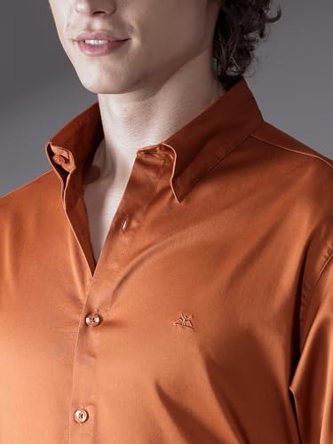 Image of BEYOUNG Regular Fit Formal Satin Shirt for Men | Full Sleeves | Men's Stylish Satin Silk Shirt | Formal Shirt | Buttondown Collar | Satin Solid Shirt for Men