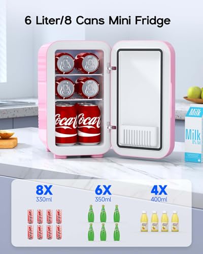 Mini Fridge,6 Liter / 8 Can Small Fridge for Bedroom, Car, Office & Dorm, AC100 - Additional View