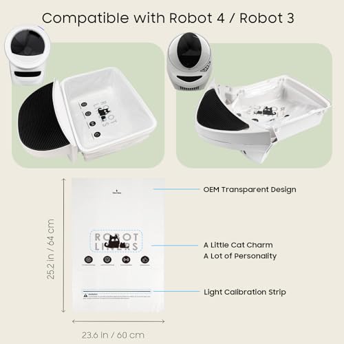 150 Pack Cat Litter Box Robot 4 and 3 Waste Bags, Automatic Litter Box Liners Bags, Tear-free, Sensor-compatible, 9-11 Gallon Capacity