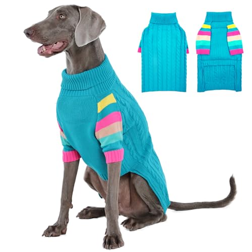 IECOii 犬用セーター 可愛い 犬 服 冬 色鮮やかな犬服 犬 ニット 防寒着 誕生日 聖夜 新年 クリスマスの贈り物 秋と冬 大型犬 緑 3XL