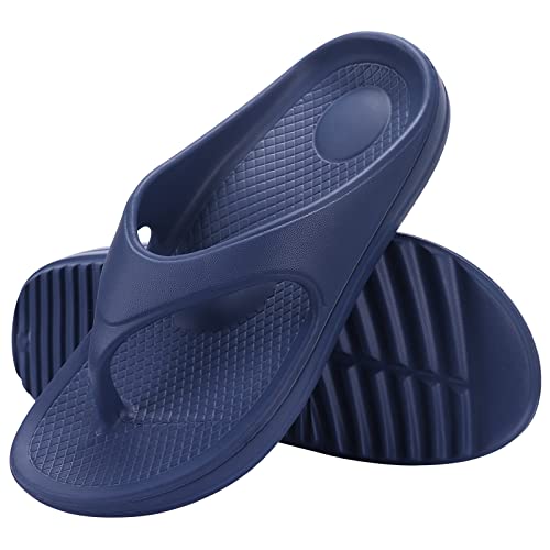 Shevalues Orthopedic Sandals For Women Arch Support Recovery Flip Flops Pillow Soft Summer Beach Shoes,Navy 40 #TOP1
