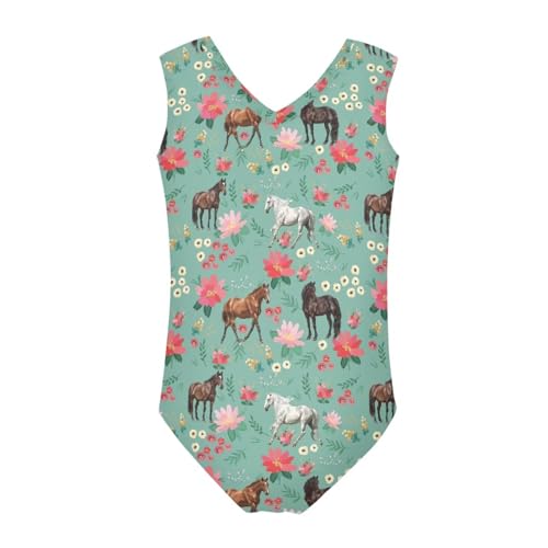 Image of Xpyiqun Swimsuits for Girls 3-14 V Neck Sleeveless Bathing Suit Summer Sport One Piece Swimwear Beach Swimming