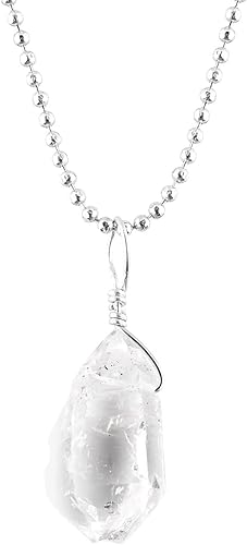 Miniatura 30 de Natural Gemstones Pendant Necklace, Rough Stones, Silver Plated, Chakra Healing Crystals, Handmade, Wedding, Birthday, Minimalist, Jewelry for Women