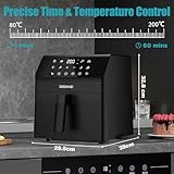 DEIME Air Fryer 6.5 QT 12-in-1 Dual heating for 360° Crispy Meals Large Capacity Oven Air Fryers Healthy Cooker with Fast Cooking with Bake, Roast, Broil, Non-Stick Basket