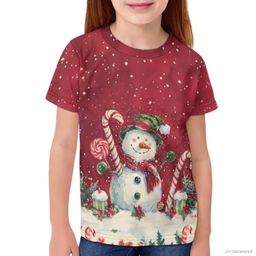 Image of Renewold Kids Novelty T-Shirt for Girls Boys Short Sleeve Crewneck Summer Tee Soft Breathable Graphic Shirt for Age 2-16