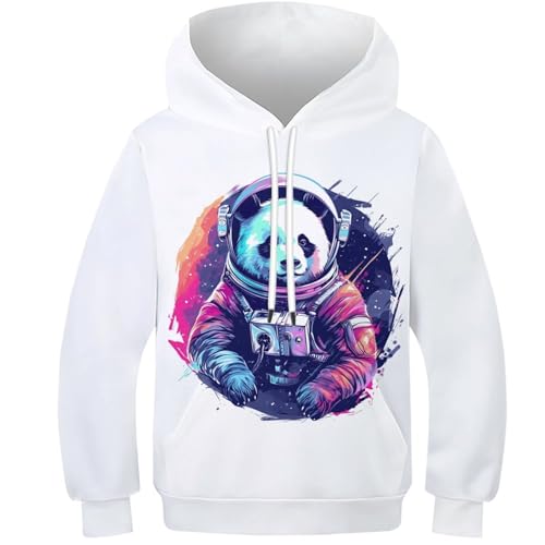 Sweat à capuche panda unisexe pour enfant pull léger 10-12 ans