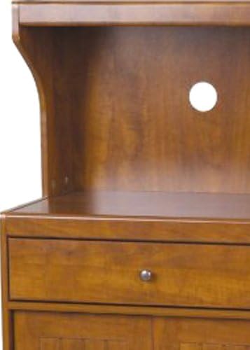 Home Source Industries Kevin Oak Microwave Cart, Light Walnut