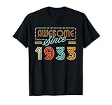 Awesome Since 1933 Year Of Birth Birthday T-Shirt