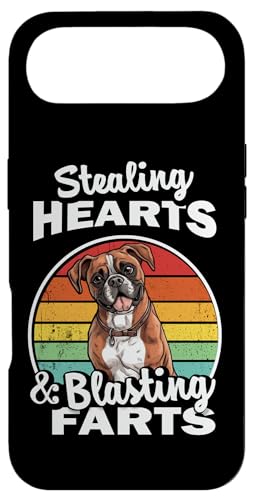Funny Retro Vintage Stealing Hearts Farts Boxer Dog Lover �X�}�z�P�[�X iPhone Air �p
