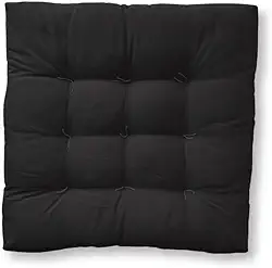 Almofada Futon 60x60cm Assento Banco Cadeira Banco Sofá Macio(Preto)