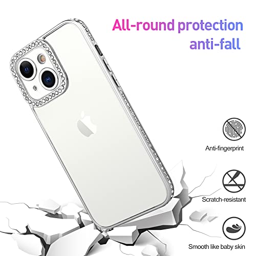 Kanghar Case Compatible With Iphone 13 Pro Soft Tpu Luxury Plating Shiny Crystal Rhinestone Diamond Bumper Clear Protective Case For Iphone 13 Pro 6.1 Inch #TOP2