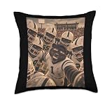 Panther Players Huddle Vintage Cool School College QB Mascot Throw Pillow