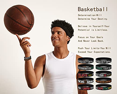 Auii Jo Design 12-Pack) Basketball Silicone Rubber Bracelets Wristbands thumb #3