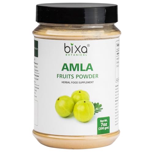 bixa BOTANICAL | Amalaki Amla Berries Powder | Indian Gooseberry | Rich in Natural Vitamin C | Non GMO | Gluten Free | No Preservatives | Skin Glow and Hair Strength Support | 7 oz 200 g