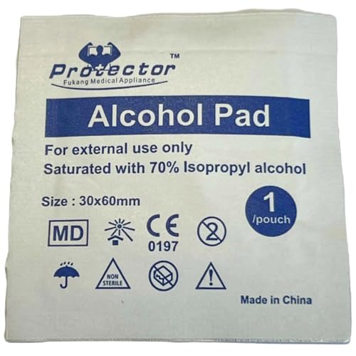 70% Isopropyl Alcohol Pads 100 Individually Wrapped Wipes 2-Ply