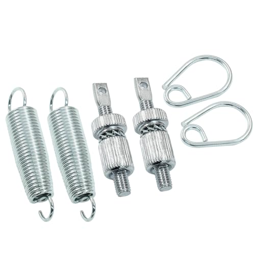 Zorfeter 2 Sets Bass Drum Pedal Spring Tension Assembly, Stainless Steel Kick Drum Pedal Foot Pedal Spring Assembly, Percussion Hardware Components