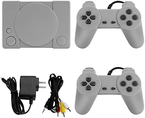 Welltop PlayStation Classic 8-bit PS1 Retro Video Game Console, Mini Video Games Consoles, Built-in 851 Games with 2 Gamepads, Support AV Out Family TV Retro Games Controller, Grey