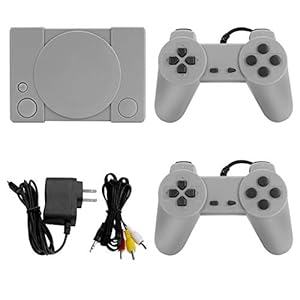 Welltop PlayStation Classic 8-bit PS1 Retro Video Game Console, Mini Video Games Consoles, Built-in 851 Games with 2 Gamepads, Support AV Out Family TV Retro Games Controller, Grey