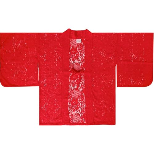 Kimono japonés transpirable con encaje floral y cordones regulables
