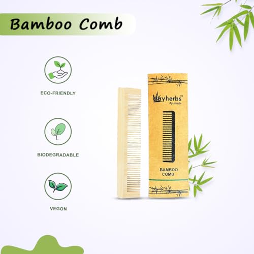 Image of Pack-1 Bamboo Comb | Handmade | Pocket Size Comb | Sleek & Easy Combing | Travel Friendly Wooden Comb | Anti Static Comb for Hair Growth