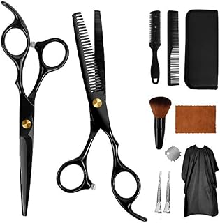 Professional Hair Cutting Scissors - 11 PCS Hairdressing Scissors Combo Kit with Haircut