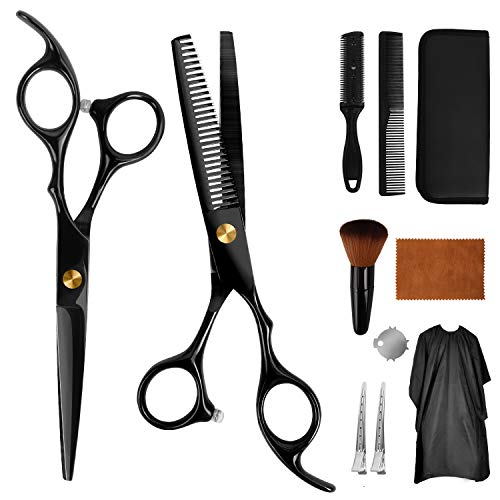 Professional Hair Cutting Scissors - 11 PCS Hairdressing Scissors Combo Kit with Haircut