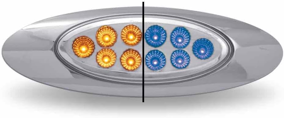 Trux TLED-G4XAB Marker Light, M1 Style, Dual Revolution, Amber/Blue, Led (10 Diodes)