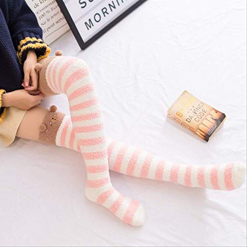 Frauen Cartoon Coral Velvet Kniestrümpfe Lady Schöne Warme Bequeme Dicke Lange Socken Winter Gestreifte Weihnachtsstrümpfe 9 Cover